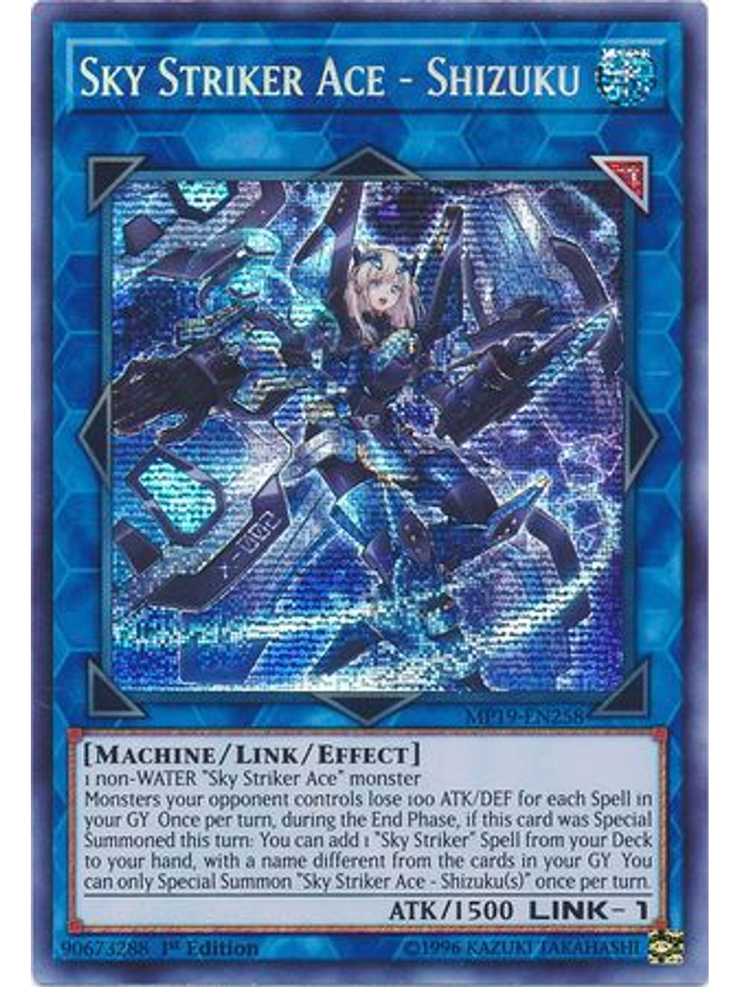 Sky Striker Ace - Shizuku - mp19-en258 - Prismatic Secret Rare 1st Edition 1