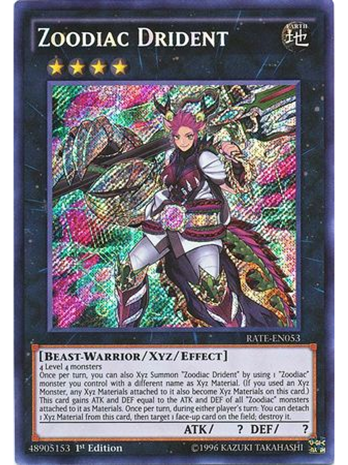 Zoodiac Drident - RATE-EN053 - Secret Rare 1st Edition 1