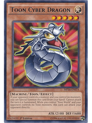 Toon Cyber Dragon - MP16-EN074 - Rare 1st Edition