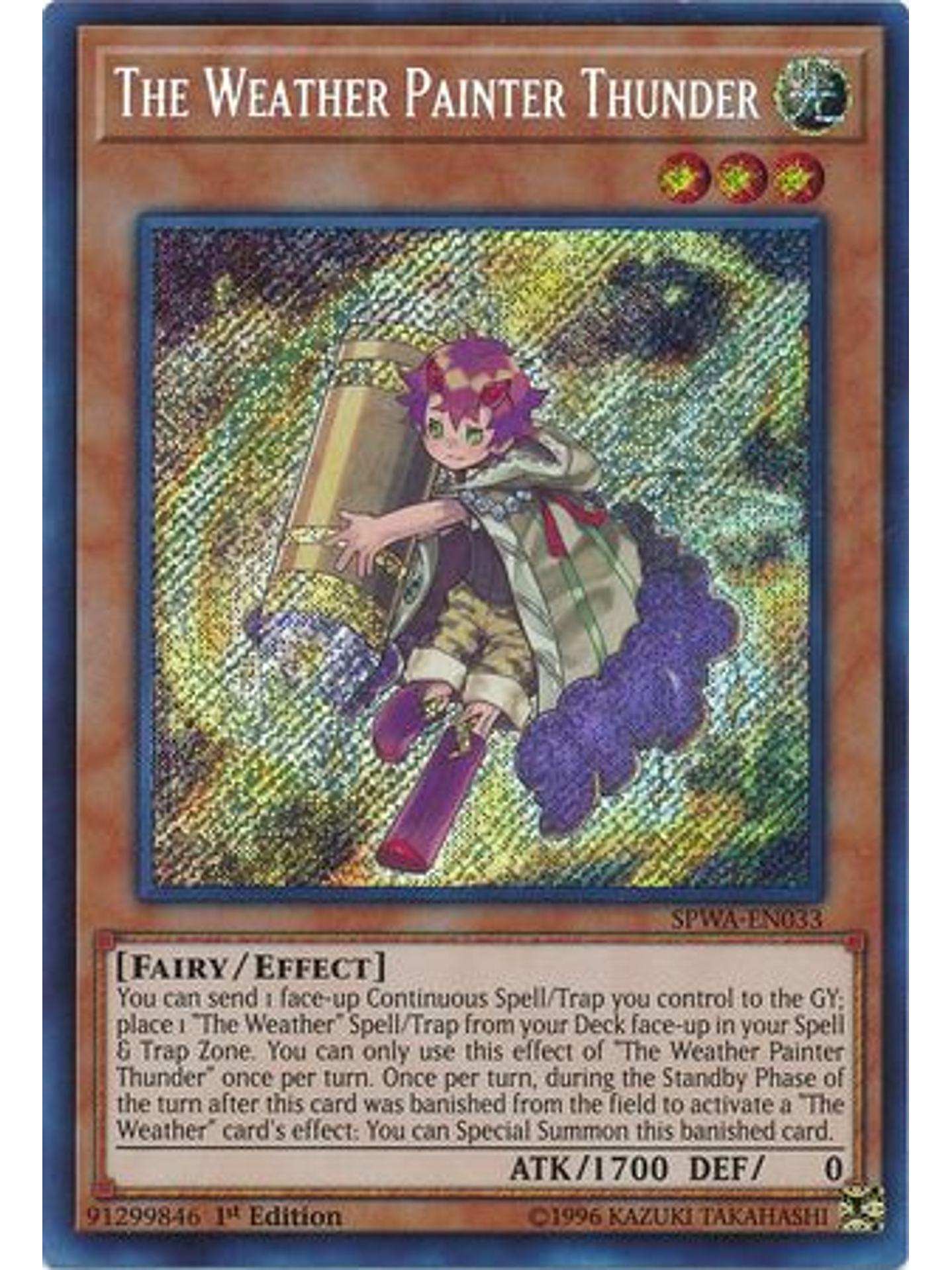 The Weather Painter Thunder - SPWA-EN033 - Secret Rare 1st Edition 1