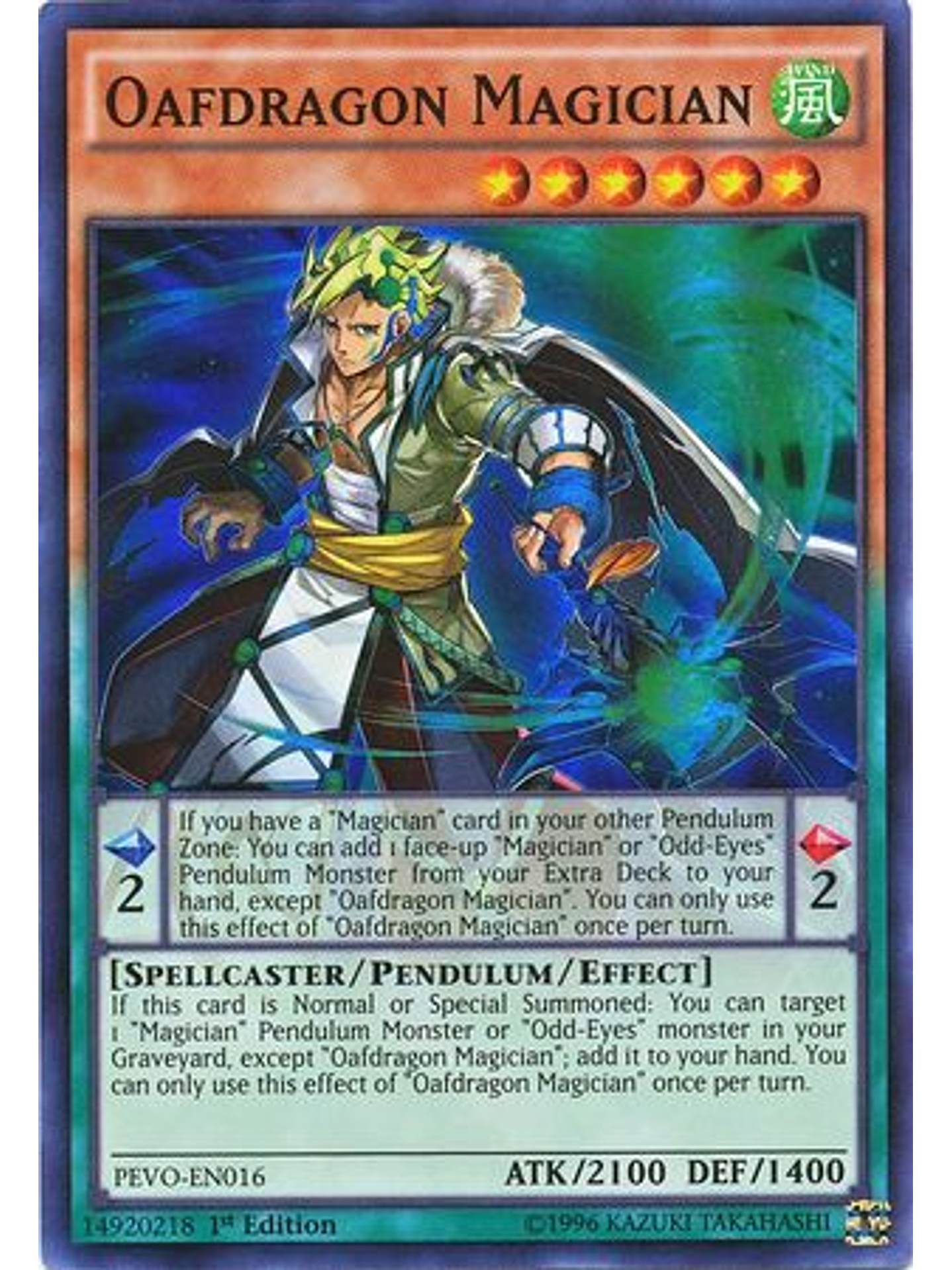 Oafdragon Magician - PEVO-EN016 - Super Rare 1st Edition 1