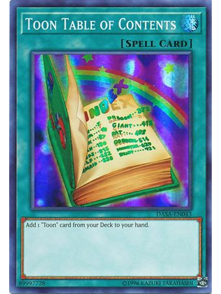 Toon Table of Contents - DASA-EN043 - Super Rare Unlimited 1