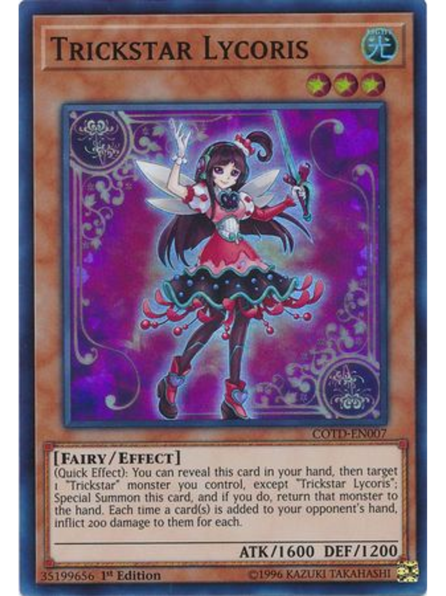 Trickstar Lycoris - COTD-EN007 - Super Rare 1st Edition 1