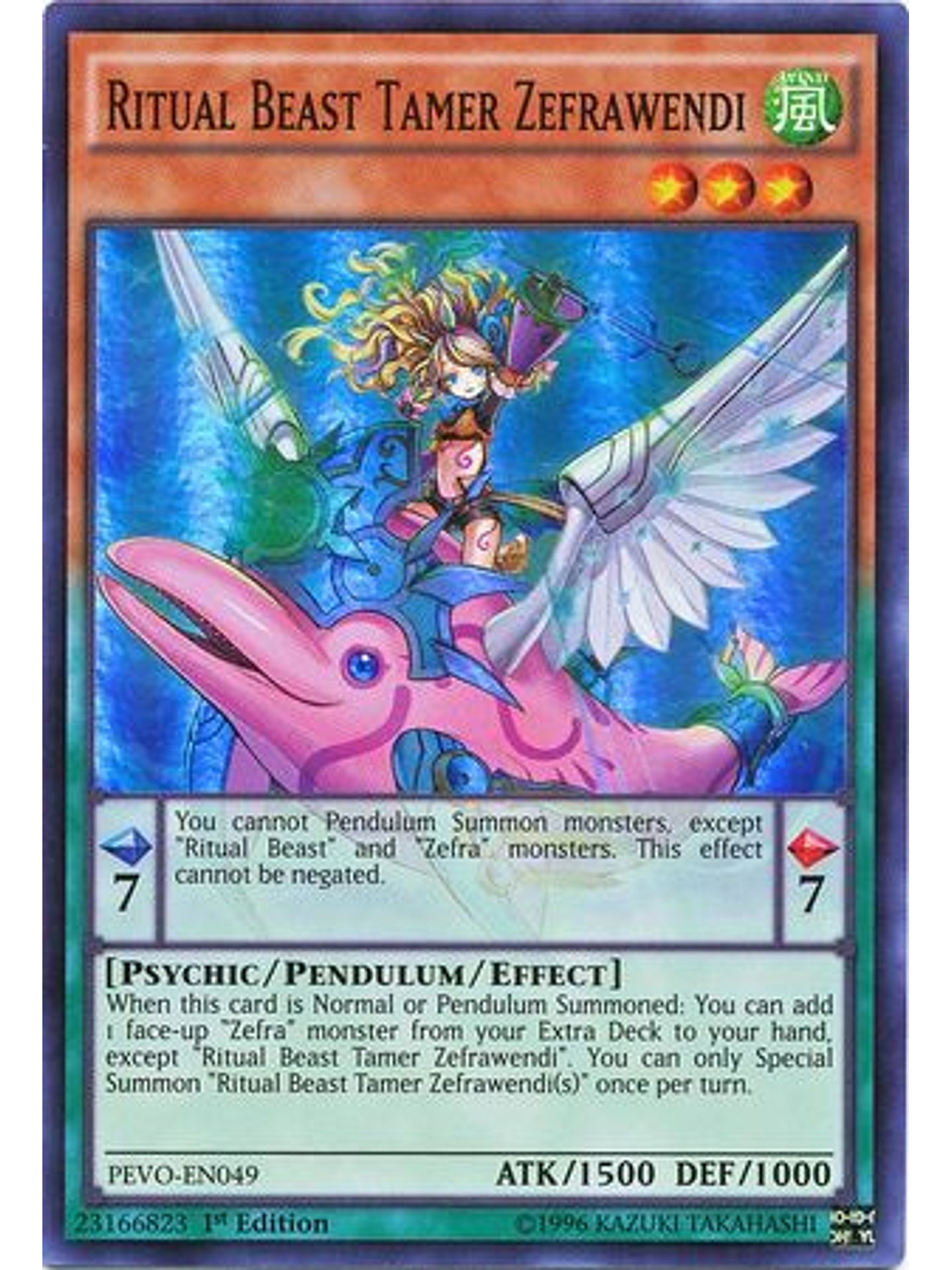 Ritual Beast Tamer Zefrawendi - pevo-en049 - Super Rare 1st Edition 1