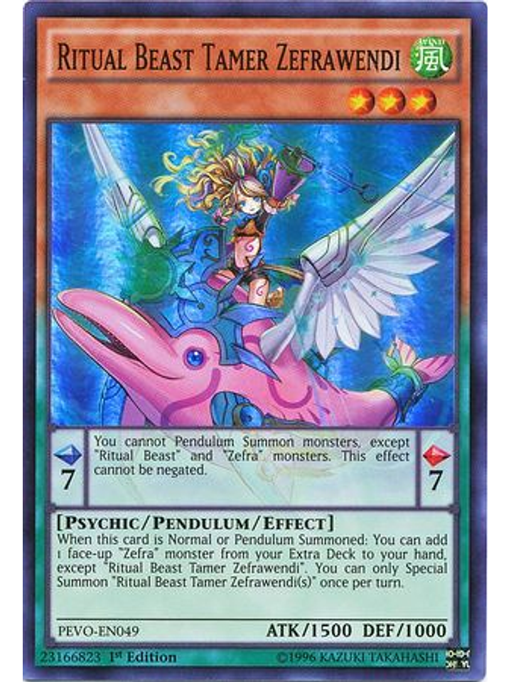 Ritual Beast Tamer Zefrawendi - pevo-en049 - Super Rare 1st Edition 1