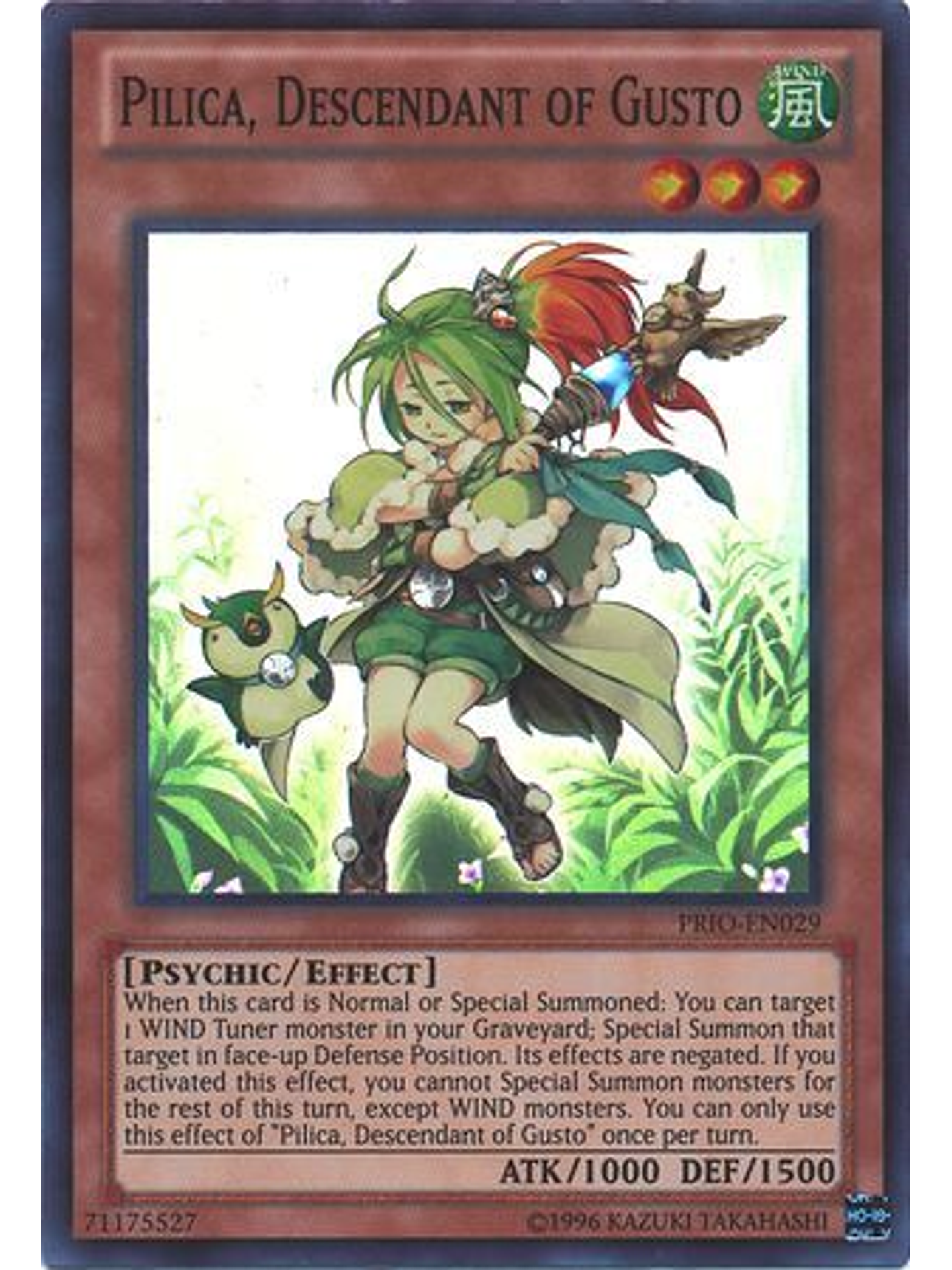 Pilica, Descendant of Gusto - PRIO-EN029 - Super Rare Unlimited 1