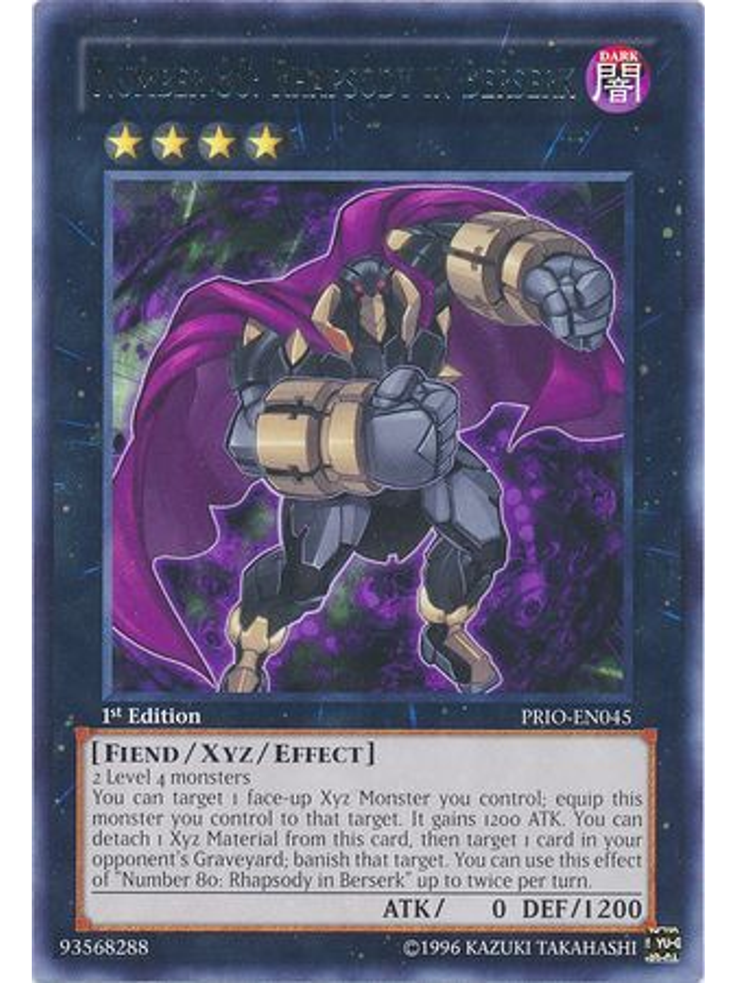 Number 80: Rhapsody In Berserk - prio-en045 - Rare 1st Edition 1