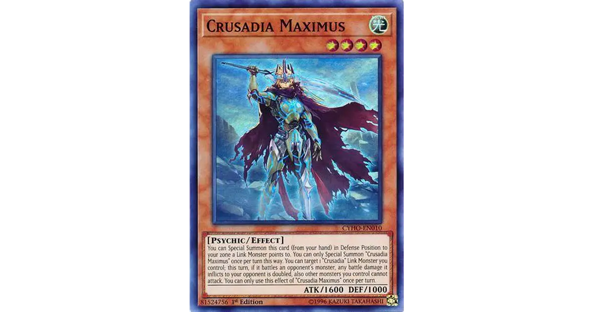 Yu-Gi-Oh! Crusadia Maximus - CYHO-EN010 Super Rare Unlimited Edition | Cybernetic Horizon Booster Pack Card