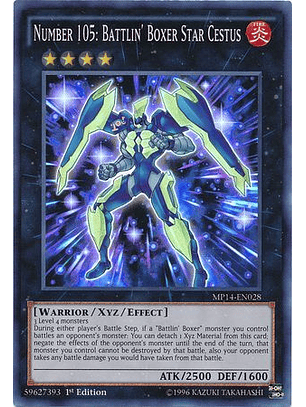 Number 105: Battlin' Boxer Star Cestus - MP14-EN028 - Super Rare 1st Edition