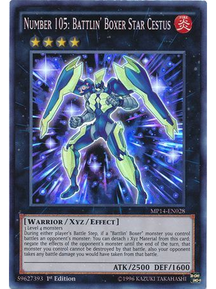 Number 105: Battlin' Boxer Star Cestus - MP14-EN028 - Super Rare 1st Edition 1