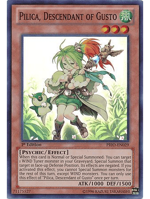 Pilica, Descendant of Gusto - PRIO-EN029 - Super Rare 1st Edition