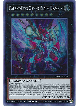 Galaxy-Eyes Cipher Blade Dragon - EXFO-ENSE4 - Super Rare Limited Edition