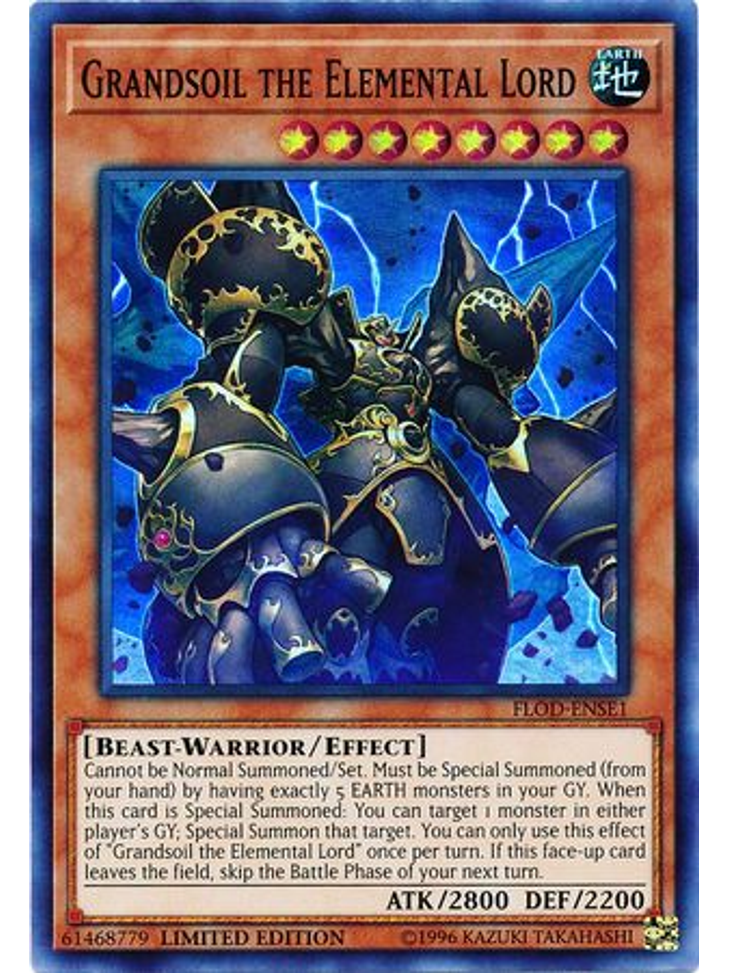Grandsoil the Elemental Lord - FLOD-ENSE1 - Super Rare Limited Edition 1