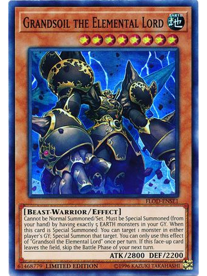 Grandsoil the Elemental Lord - FLOD-ENSE1 - Super Rare Limited Edition 1