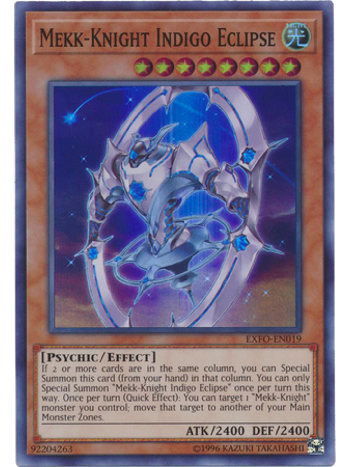 Mekk-Knight Indigo Eclipse - EXFO-EN019 - Super Rare Unlimited 1