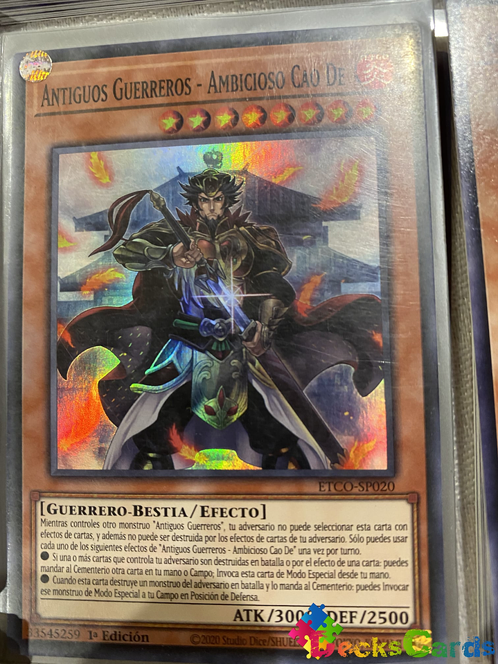 Ancient Warriors - Ambitious Cao De - ETCO-EN020 - Super Rare 1st Edition 1