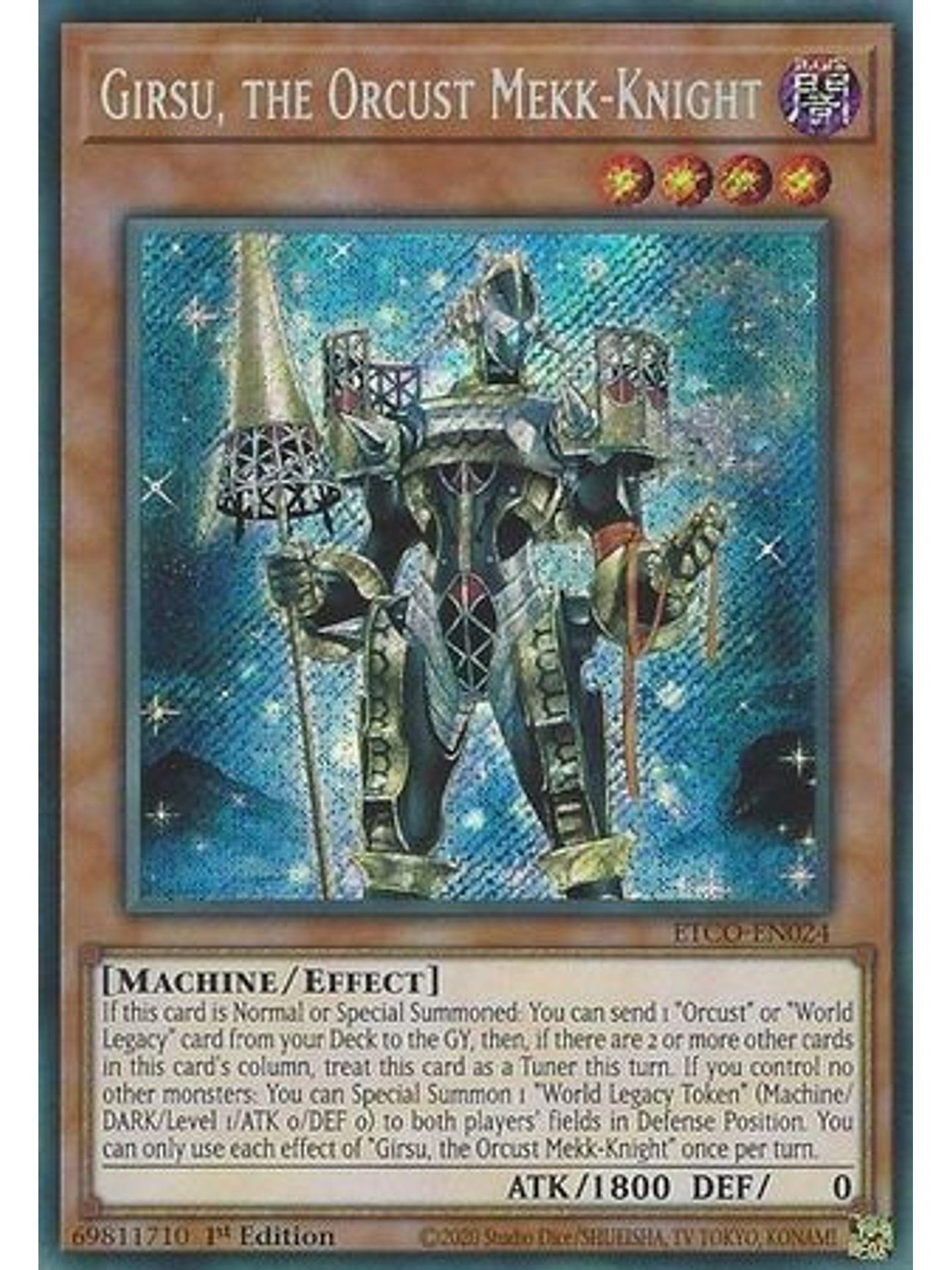 Girsu, the Orcust Mekk-Knight - ETCO-EN024 - Secret Rare 1st Edition 1