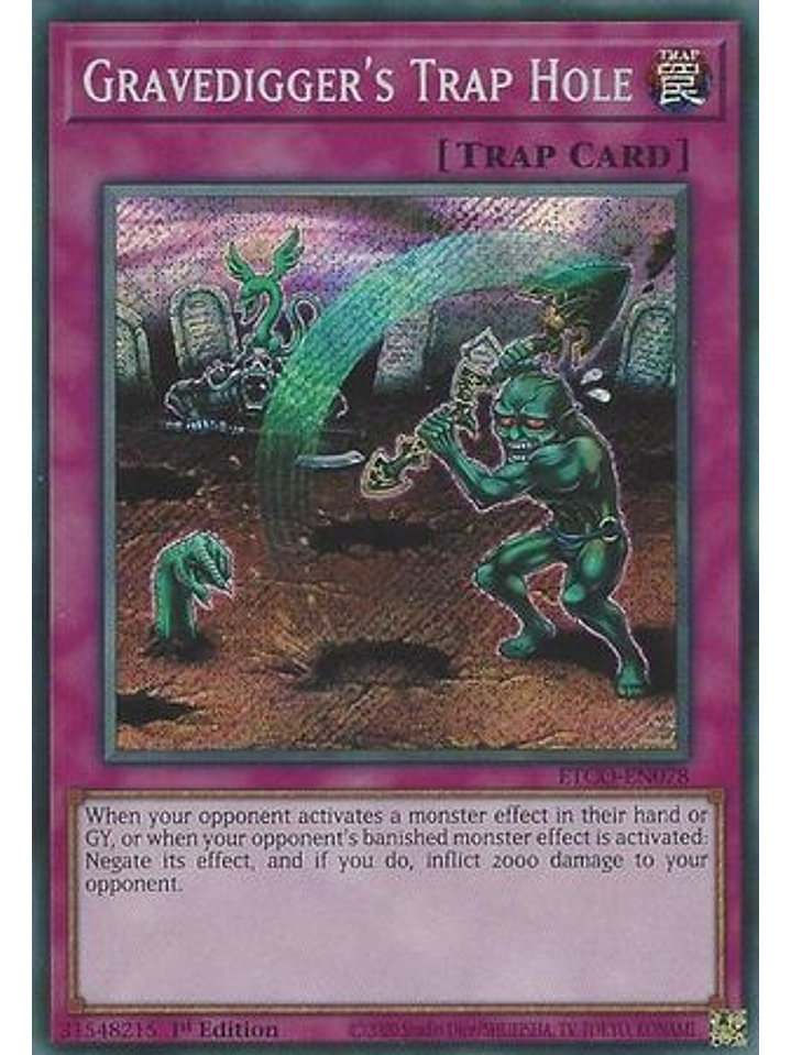 Gravedigger's Trap Hole - ETCO-EN078 - Secret Rare 1st Edition 1