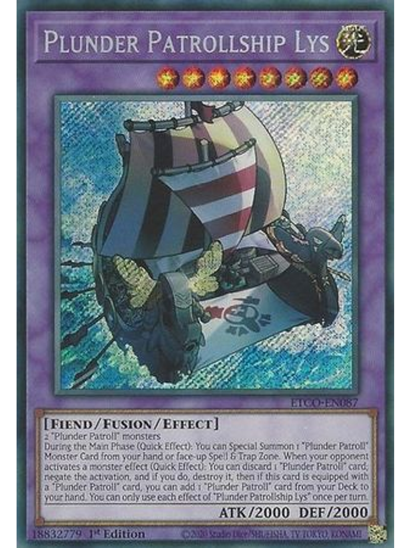 Plunder Patrollship Lys - ETCO-EN087 - Secret Rare 1st Edition 1
