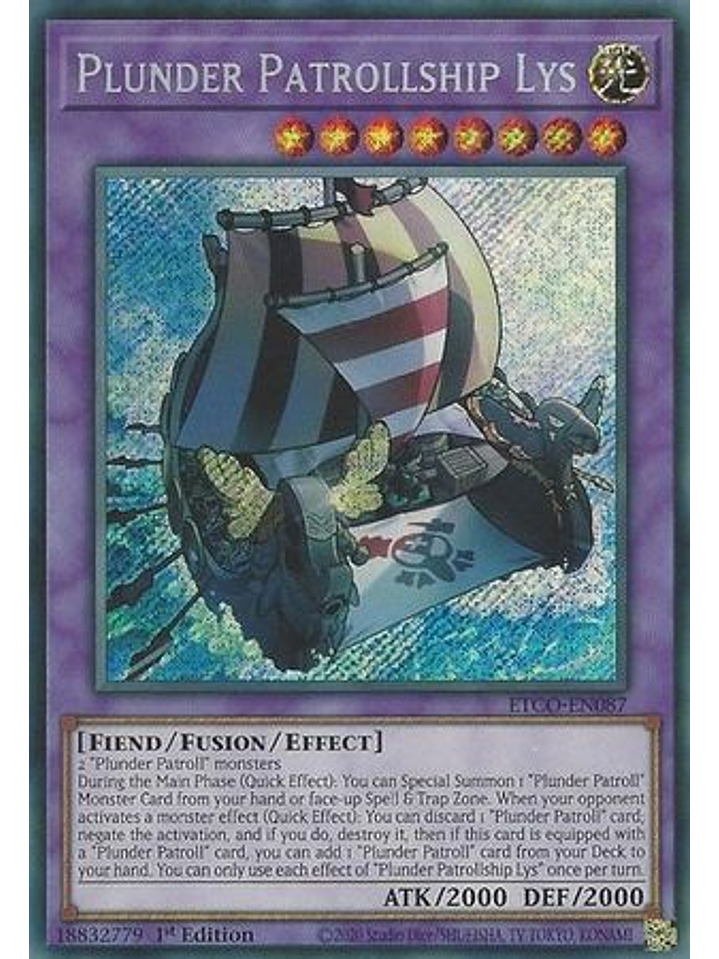 Plunder Patrollship Lys - ETCO-EN087 - Secret Rare 1st Edition 1