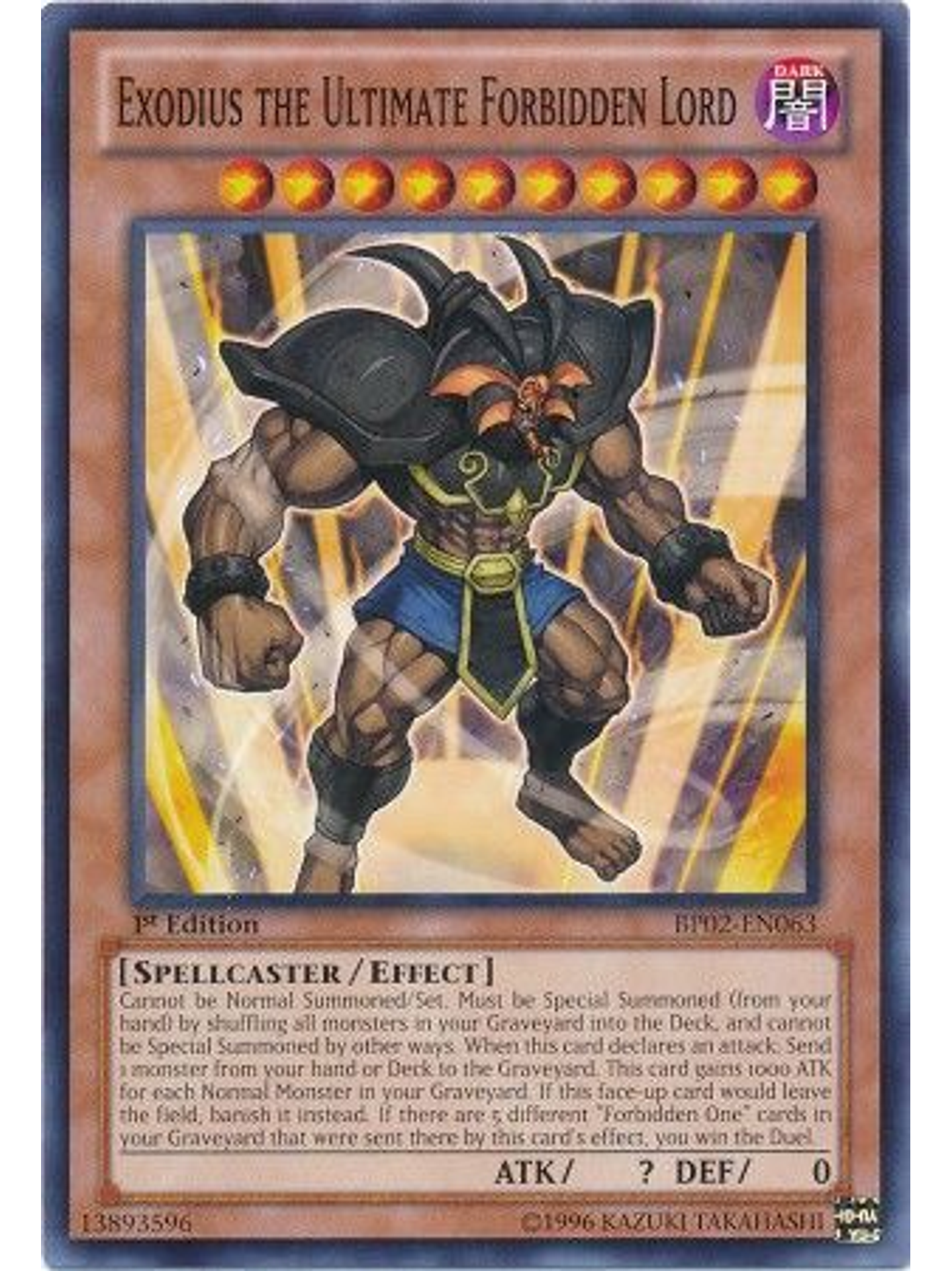 Exodius the Ultimate Forbidden Lord - BP02-EN063 - Common 1st Edition 1