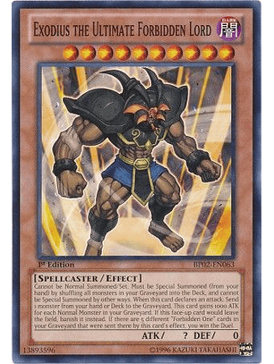 Exodius the Ultimate Forbidden Lord - BP02-EN063 - Common 1st Edition