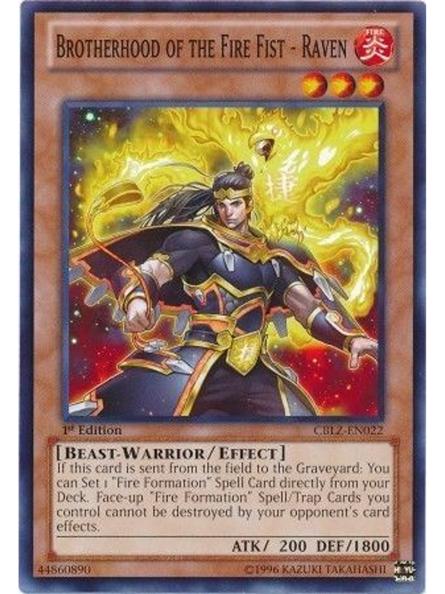 Brotherhood of the Fire Fist - Raven - CBLZ-EN022 - Common 1st Edition 1