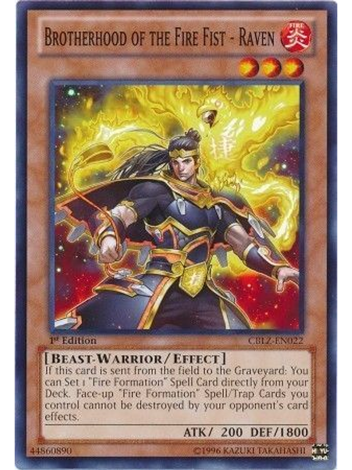 Brotherhood of the Fire Fist - Raven - CBLZ-EN022 - Common 1st Edition 1