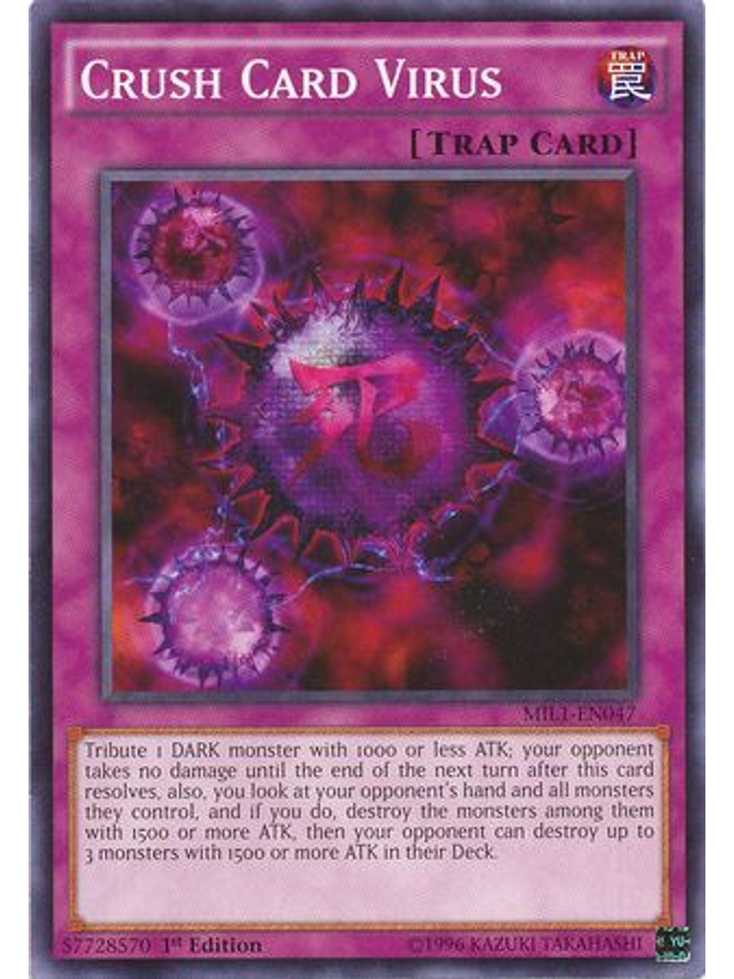 Crush Card Virus - MIL1-EN047 - Common 1st Edition 1
