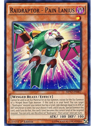 Raidraptor - Pain Lanius - MP17-EN007 - Common 1st Edition