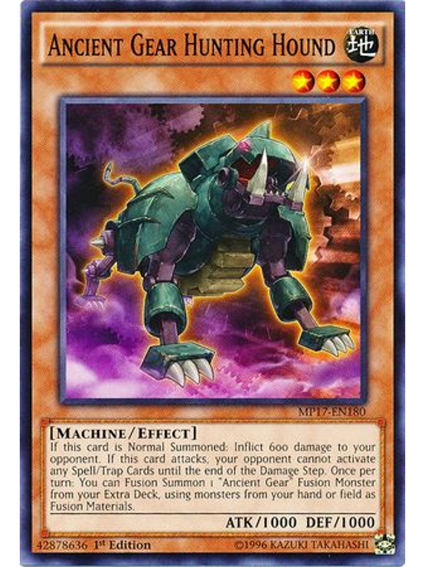 Ancient Gear Hunting Hound - MP17-EN180 - Common 1st Edition 1