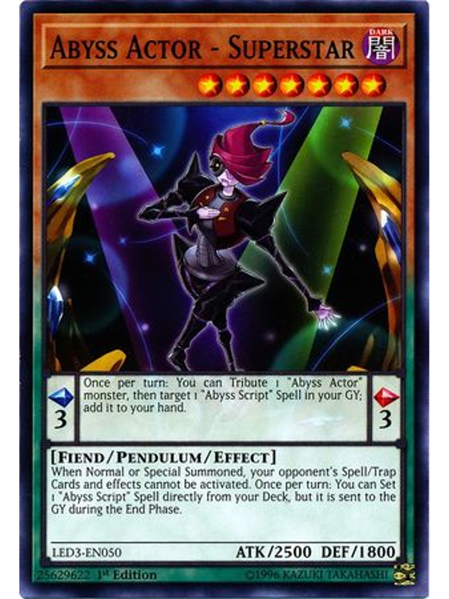 Abyss Actor - Superstar - LED3-EN050 - Common 1st Edition 1