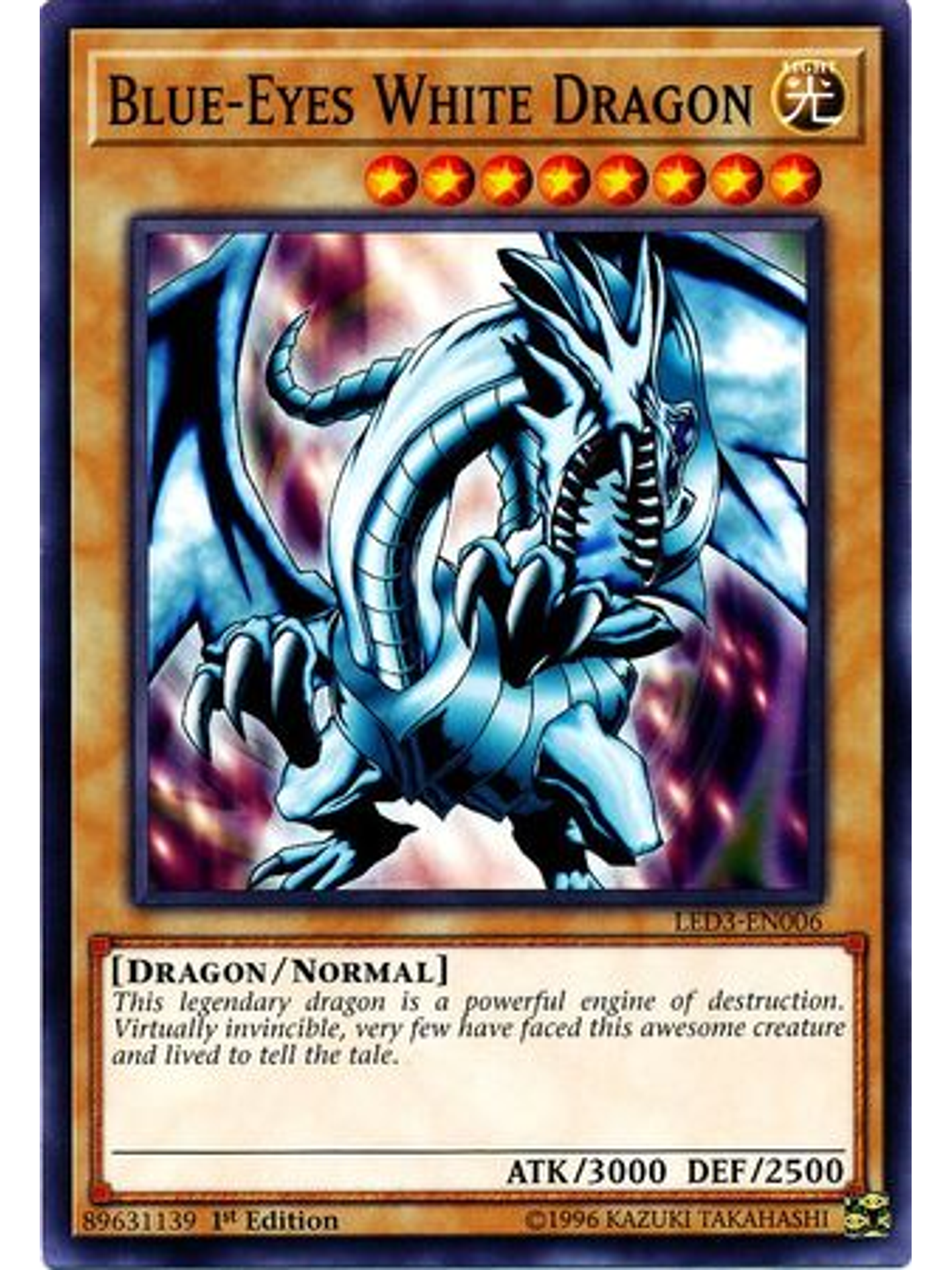 Blue-Eyes White Dragon - LED3-EN006 - Common 1st Edition 1