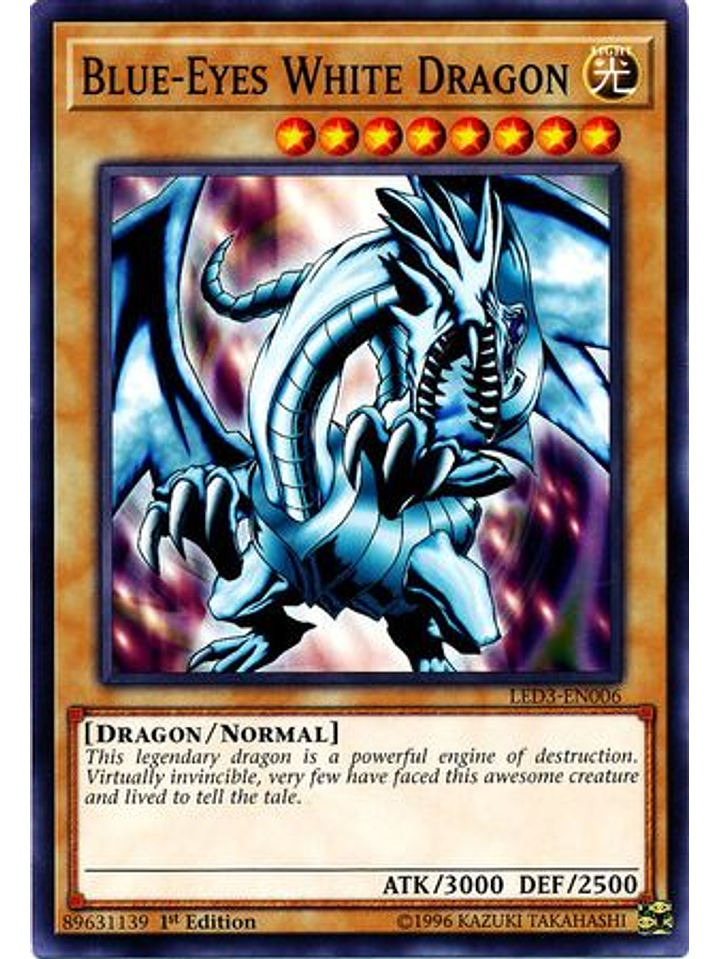 Blue-Eyes White Dragon - LED3-EN006 - Common 1st Edition 1