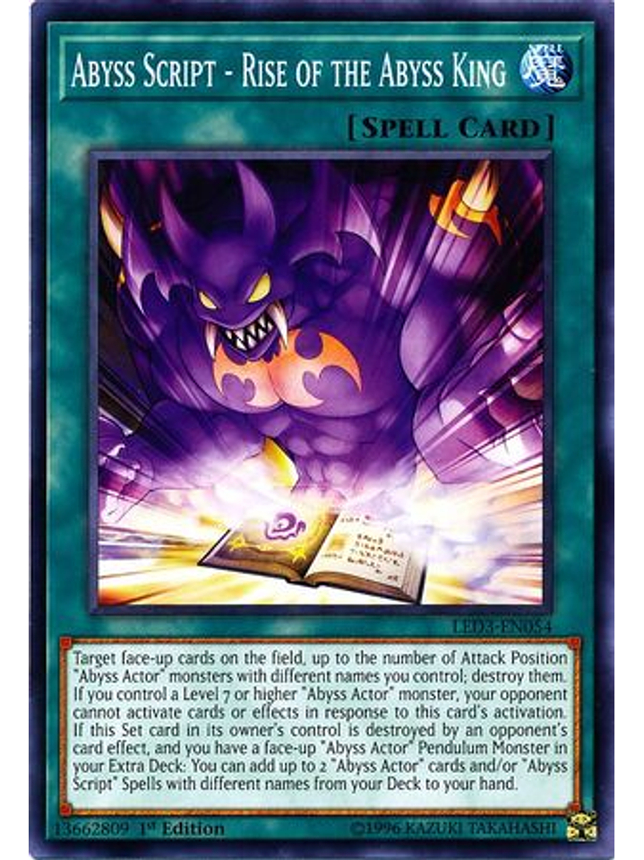 Abyss Script - Rise of the Abyss King - LED3-EN054 - Common 1st Edition 1