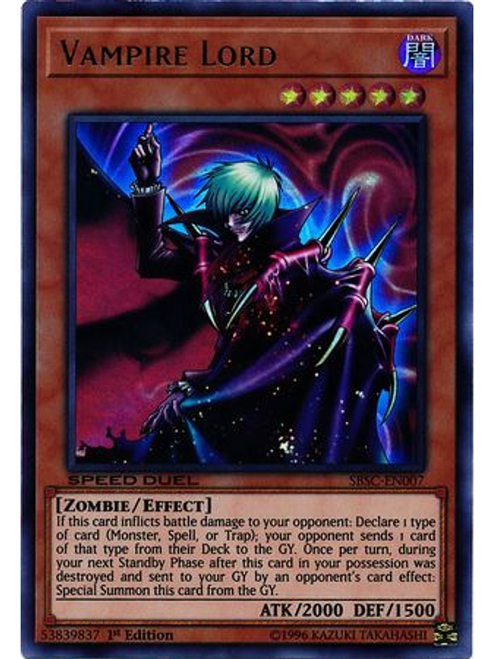 Vampire Lord - SBSC-EN007 - Ultra Rare 1st Edition 1
