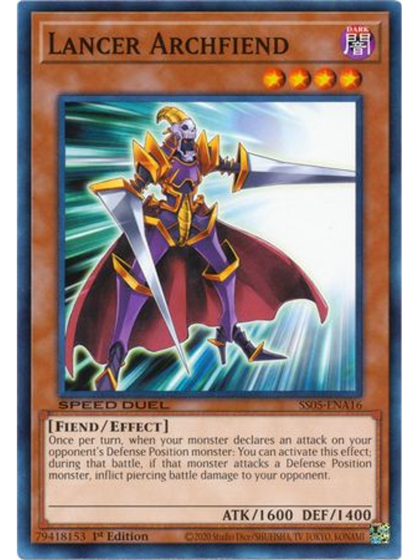 Lancer Archfiend - SS05-ENA16 - Common 1st Edition 1