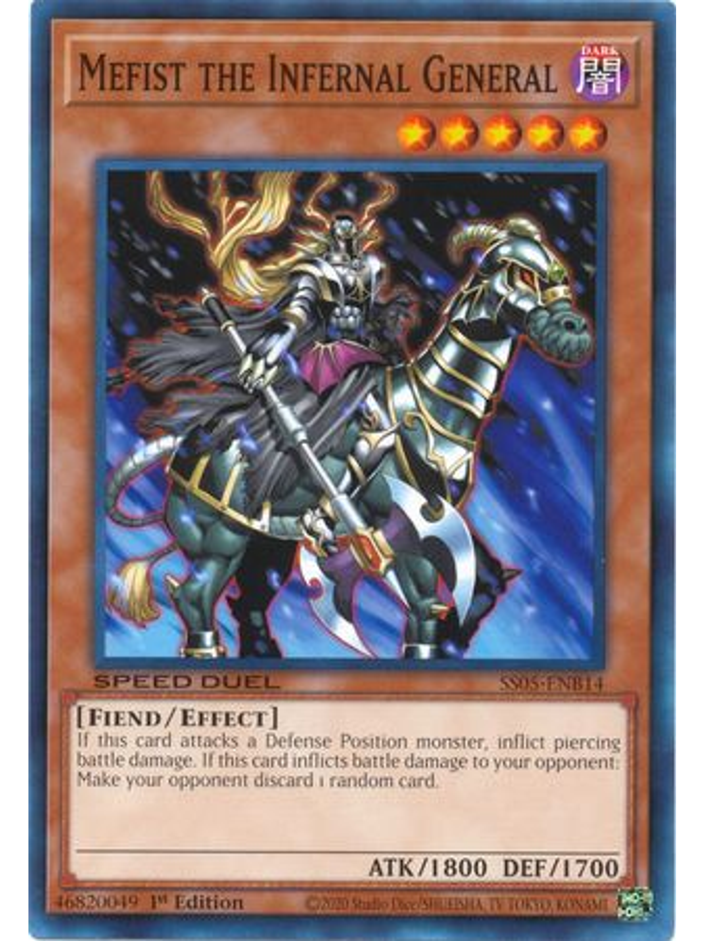 Mefist the Infernal General - SS05-ENB14 - Common 1st Edition 1