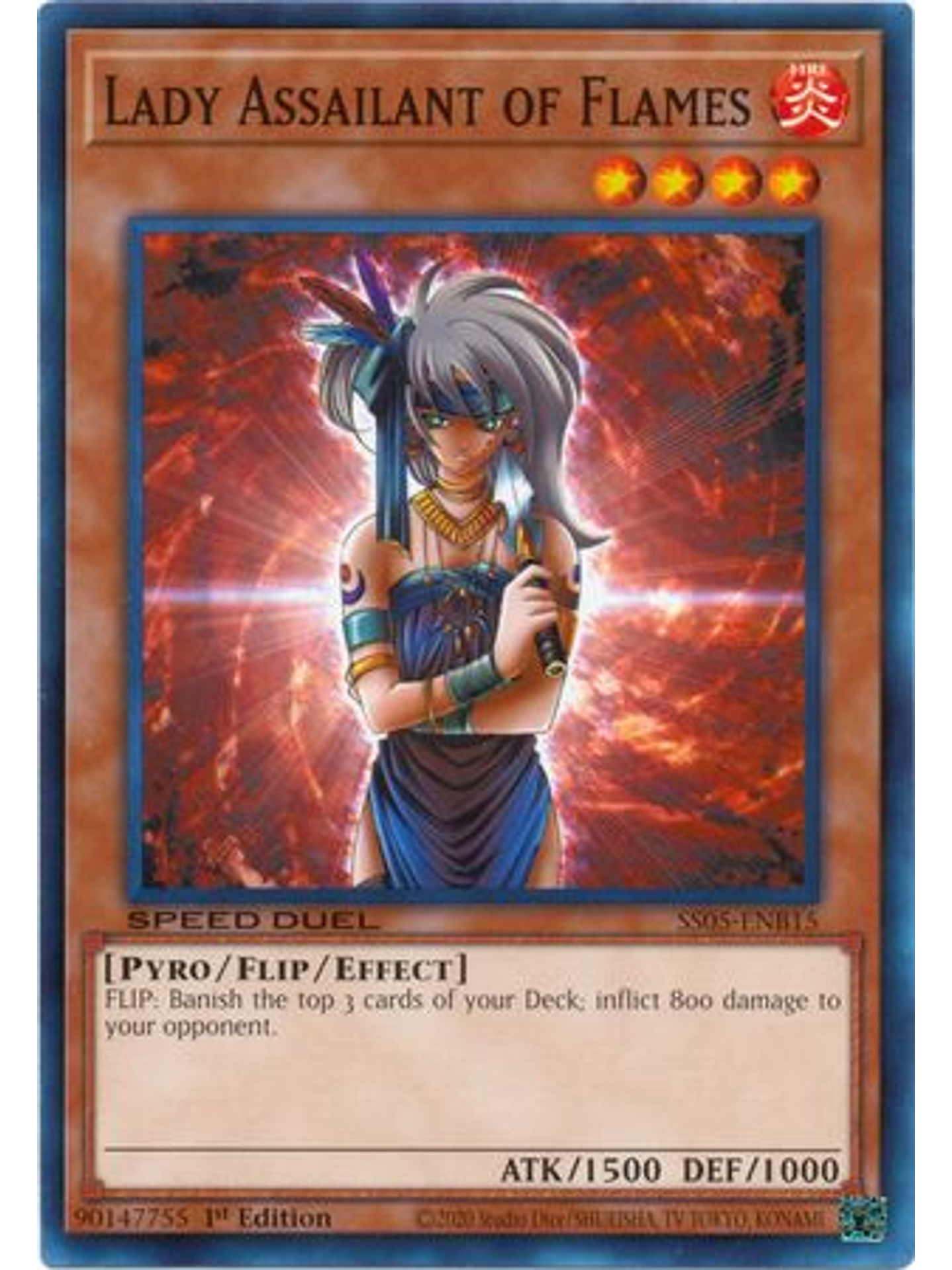 Lady Assailant of Flames - SS05-ENB15 - Common 1st Edition 1
