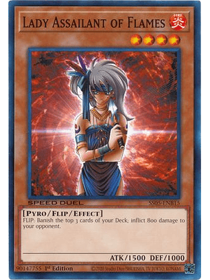 Lady Assailant of Flames - SS05-ENB15 - Common 1st Edition