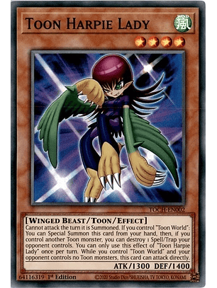 Toon Harpie Lady - TOCH-EN002 - Super Rare 1st Edition