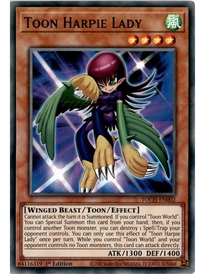 Toon Harpie Lady - TOCH-EN002 - Super Rare 1st Edition 1