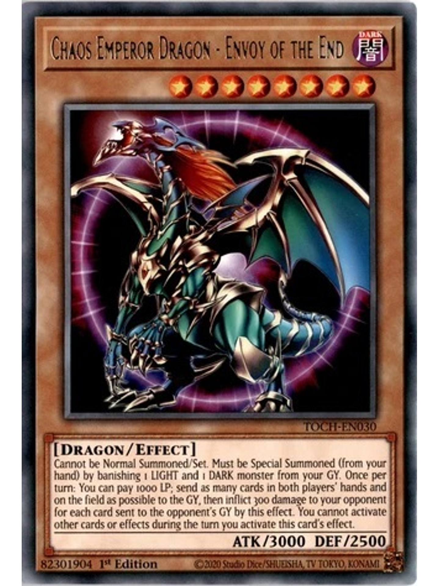 Chaos Emperor Dragon - Envoy of the End - TOCH-EN030 - Rare 1st Edition 1
