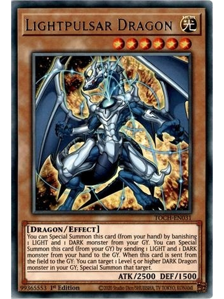 Lightpulsar Dragon - TOCH-EN031 - Rare 1st Edition 1