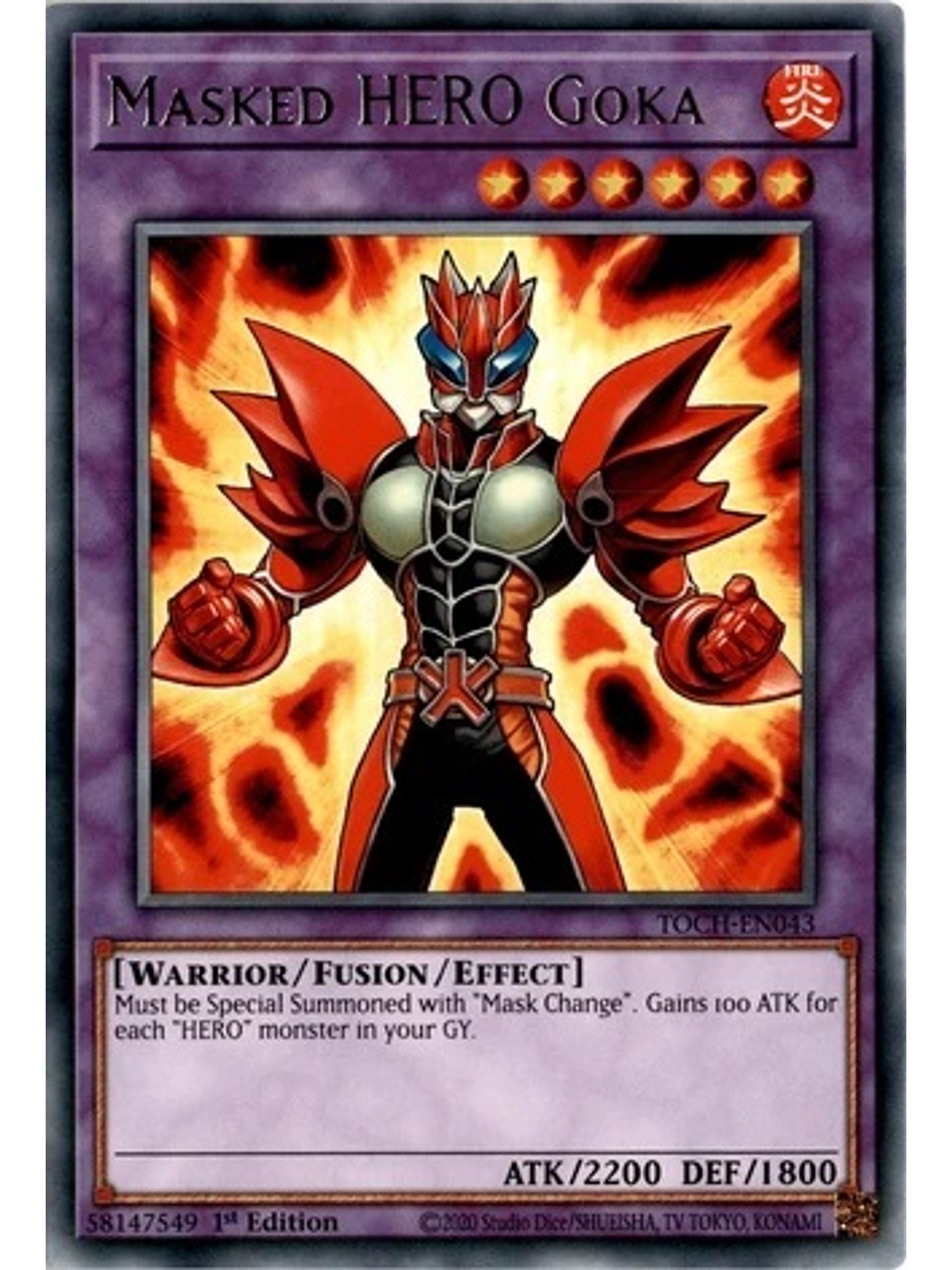 Masked HERO Goka - TOCH-EN043 - Rare 1st Edition 1