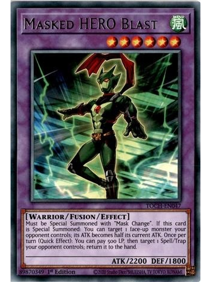 Masked HERO Blast - TOCH-EN047 - Rare 1st Edition 1