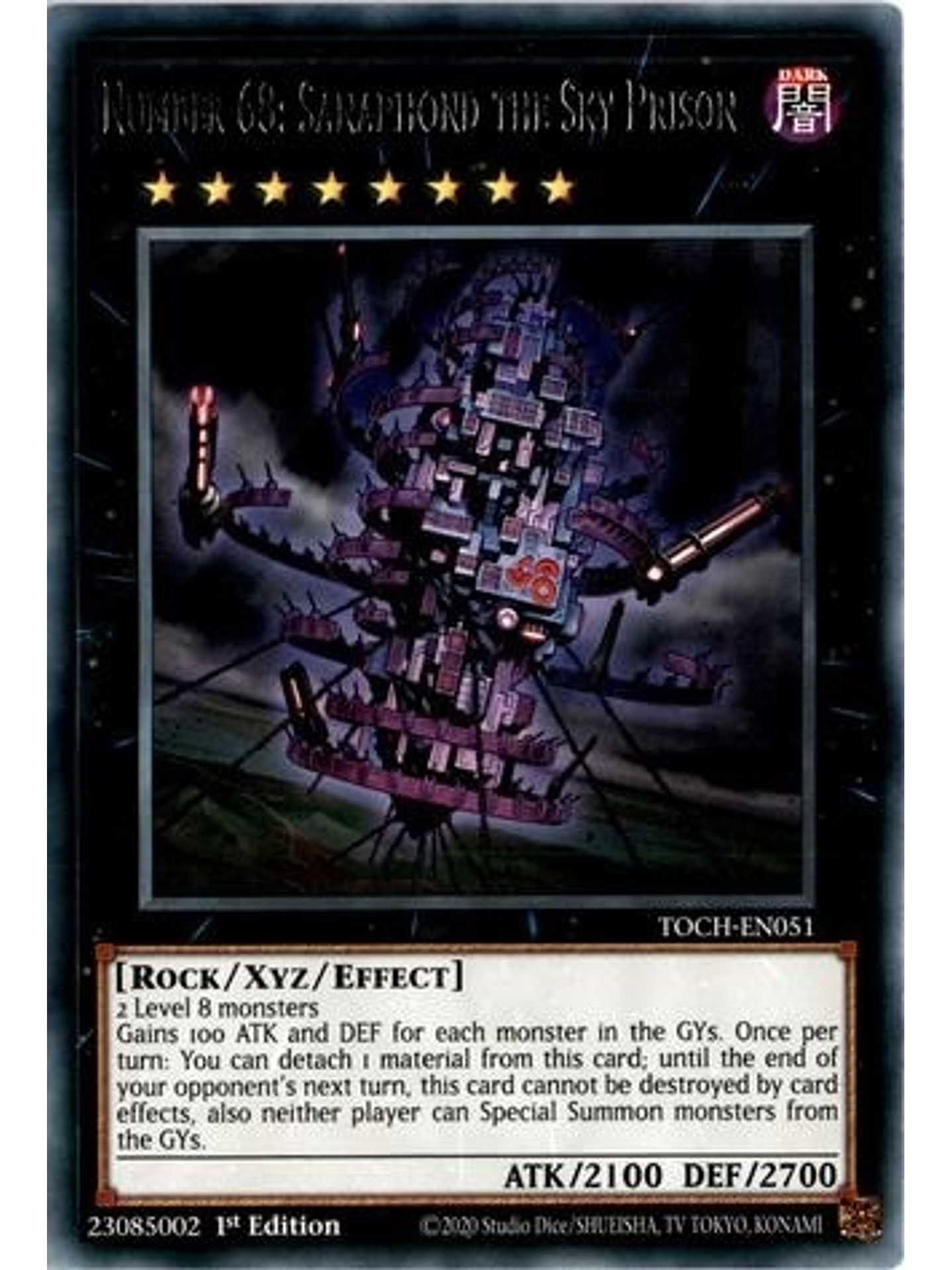 Number 68: Sanaphond the Sky Prison - TOCH-EN051 - Rare 1st Edition 1