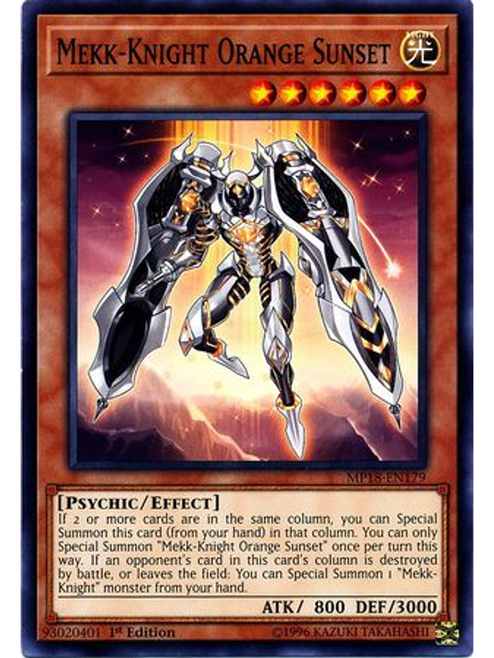 Mekk-Knight Orange Sunset - MP18-EN179 - Common 1st Edition 1