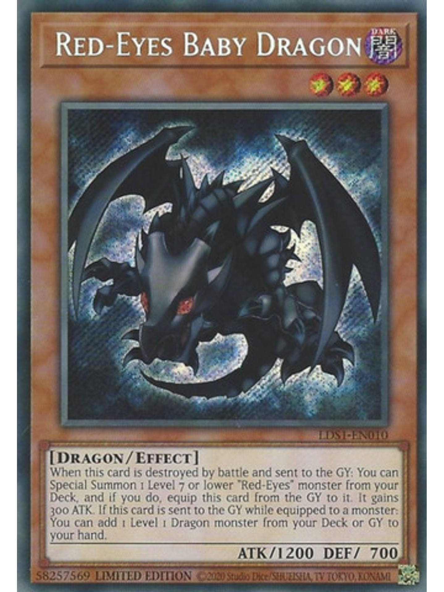 Red-Eyes Baby Dragon - LDS1-EN010 - Secret Rare 1st Edition 1