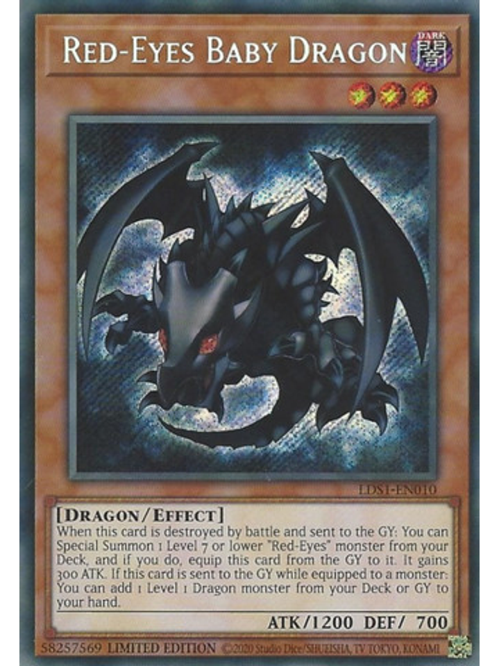 Red-Eyes Baby Dragon - LDS1-EN010 - Secret Rare 1st Edition 1
